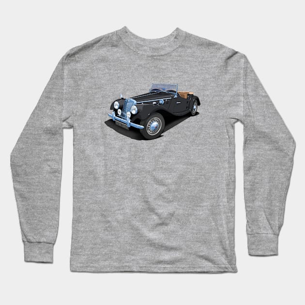 1954 MG TF sports car in black Long Sleeve T-Shirt by candcretro